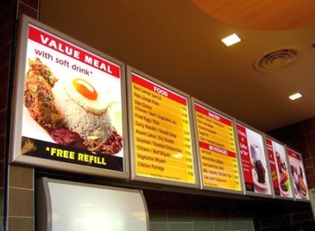 Snap frame menu signs